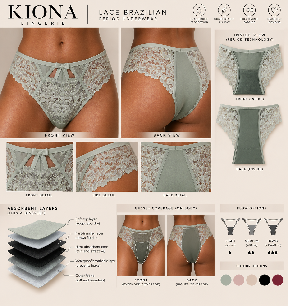 KIONA Lace Brazilian in Sage