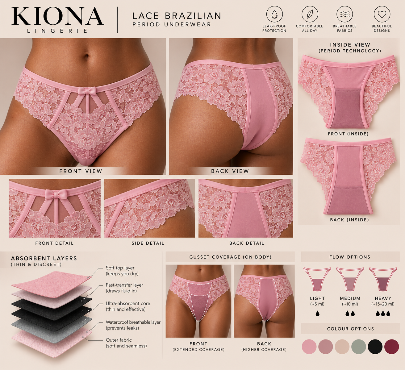 KIONA Lace Brazilian in Blush